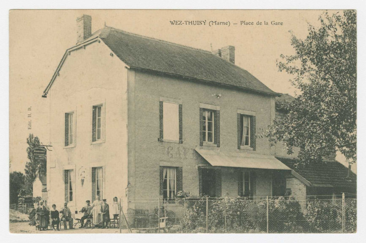 VAL-DE-VESLE. WEZ-THUISY (Marne). Place de la Gare.
Edition H. D1906