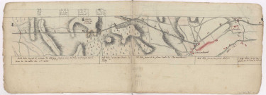 Cartes itineraires grandes routes, 1786 : Route de Paris en Allemagne par Epernay et Chaalons, de Ludes à Cormontreuil.