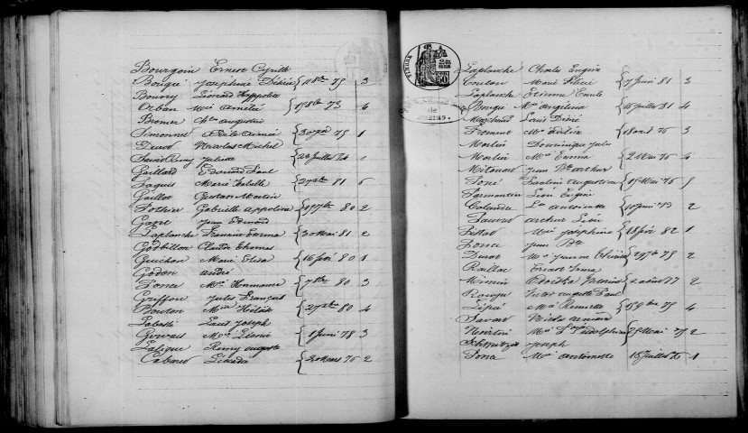 Bezannes. Table décennale 1873-1882