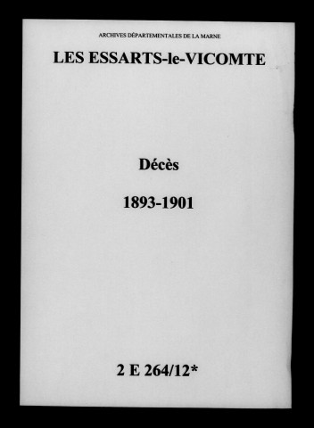 Essarts-le-Vicomte (Les). Décès 1893-1901