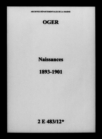 Oger. Naissances 1893-1901