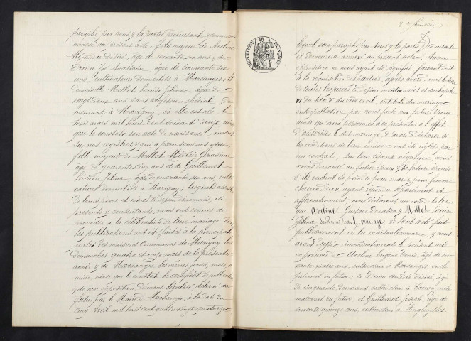 Marigny. Mariages 1893-1899 et 1901-1929. Naissances 1900