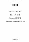 Écueil. Naissances, décès, mariages, publications de mariage 1903-1912