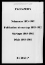 Trois-Puits. Naissances, publications de mariage, mariages, décès 1893-1902