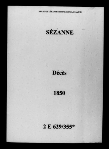 Sézanne. Décès 1850