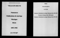 Ville-en-Selve. Naissances, publications de mariage, mariages, décès 1893-1902