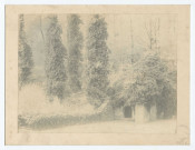 HAUTVILLERS. Le parc de l'abbaye sous la neige.