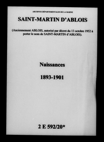 Ablois. Naissances 1893-1901