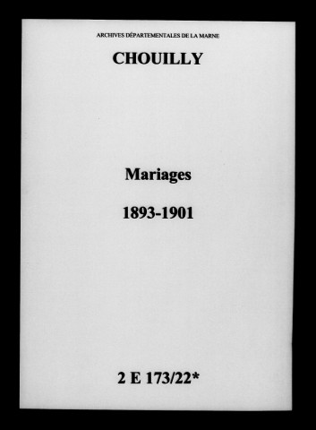 Chouilly. Mariages 1893-1901
