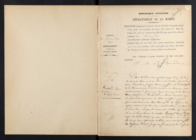 Queudes. Décès 1893-1929