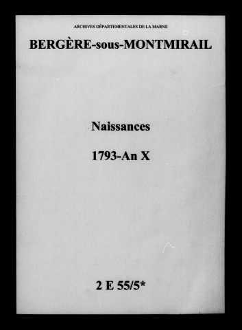 Bergères-sous-Montmirail. Naissances 1793-an X