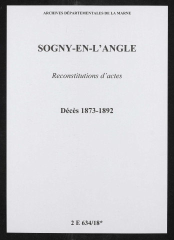 Sogny-en-l'Angle. Décès 1873-1892 (reconstitutions)