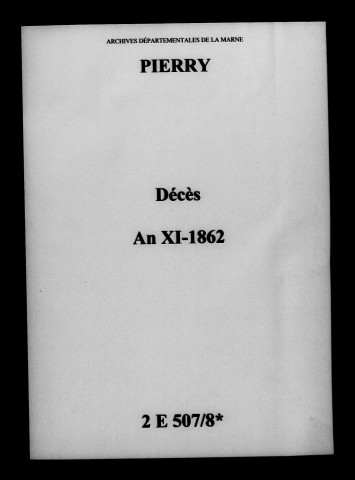 Pierry. Décès an XI-1862