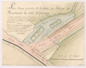 Plan d'une partie de la sortie du village de Montmort du côté d'Epernay, 1772.