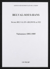 Belval-sous-Hans. Naissances 1892-1909