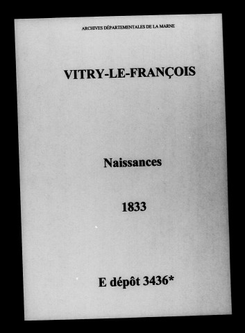 Vitry-le-François. Naissances 1833