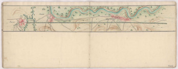 Carte itinéraire de la route de Paris en Allemagne traversant la Champagne, passant par Epernai, Chaalons, Vitry et St Dizier , 1776 : 8- de Jalon à Matougues