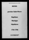Reims. Saint-Pierre. Baptêmes, mariages, sépultures 1761-1766