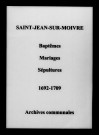 Saint-Jean-sur-Moivre. Baptêmes, mariages, sépultures 1692-1709