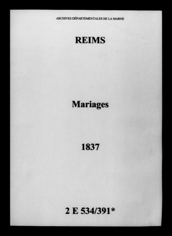 Reims. Mariages 1837