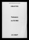 Grauves. Naissances an XI-1862