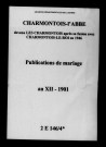 Charmontois-l'Abbé. Publications de mariage an XII-1901