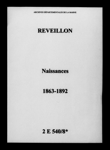 Réveillon. Naissances 1863-1892