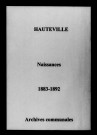 Hauteville. Naissances 1883-1892