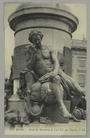 REIMS. 195. Détail du Monument de Louis XV, par Pigalle / L.L.