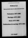 Pomacle. Naissances, mariages, décès, publications de mariage 1873-1882