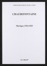 Chaudefontaine. Mariages 1910-1929