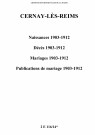 Cernay-lès-Reims. Naissances, décès, mariages, publications de mariage 1903-1912