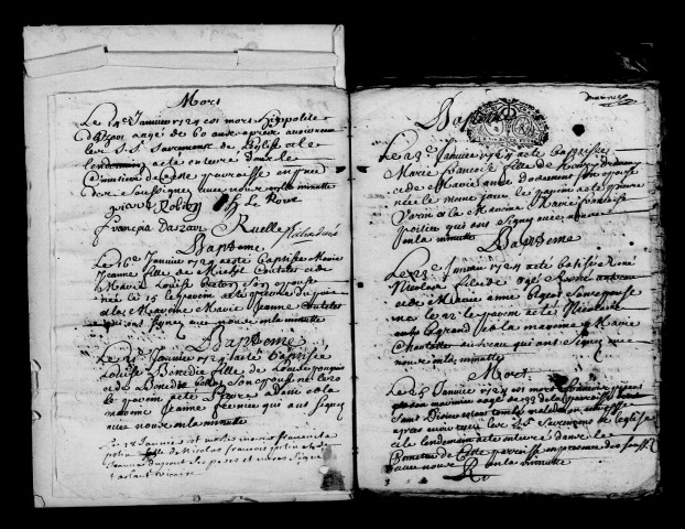 Dormans. Baptêmes, mariages, sépultures 1724-1745