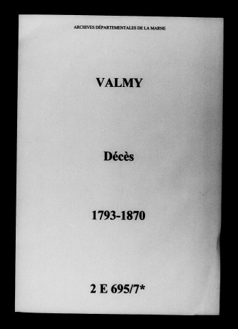 Valmy. Décès 1793-1870