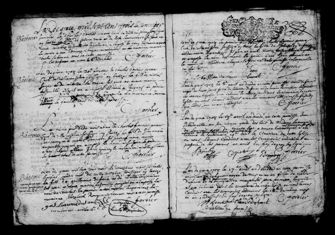 Ville-en-Selve. Baptêmes, mariages, sépultures 1703-1712