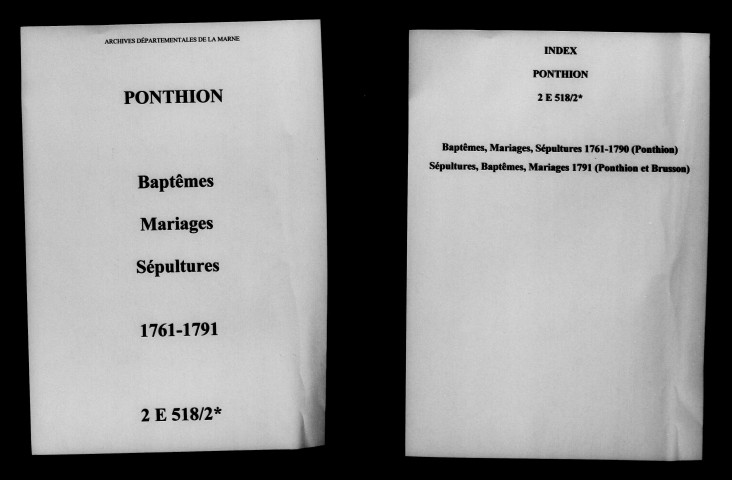 Ponthion. Baptêmes, mariages, sépultures 1761-1791