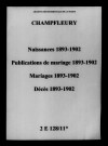 Champfleury. Naissances, publications de mariage, mariages, décès 1893-1902