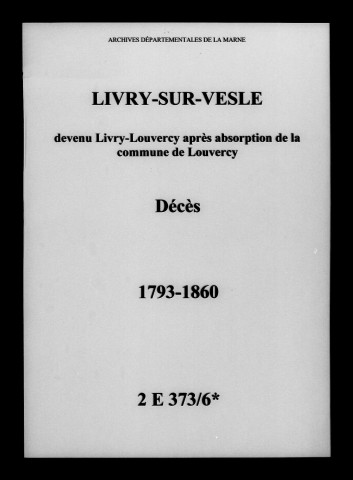 Livry-sur-Vesle. Décès 1793-1860