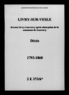 Livry-sur-Vesle. Décès 1793-1860