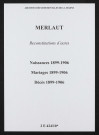 Merlaut. Naissances, mariages, décès 1899-1906 (reconstitutions)