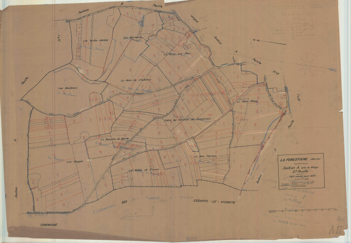 Forestière (La) (51258). Section A2 échelle 1/2500, plan mis à jour pour 01/01/1933, non régulier (papier)