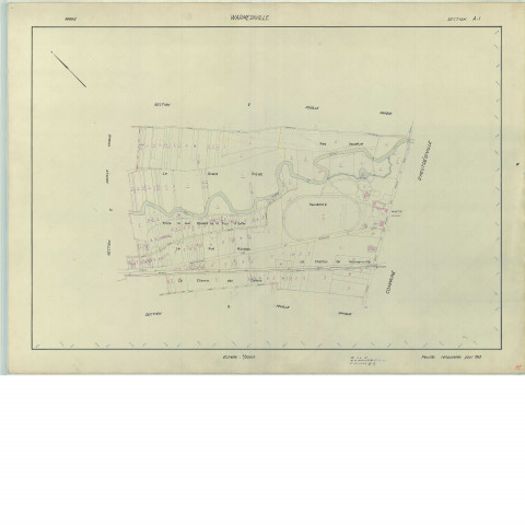 Warmeriville (51660). Section AI échelle 1/2000, plan renouvelé pour 1958, plan régulier (papier armé).