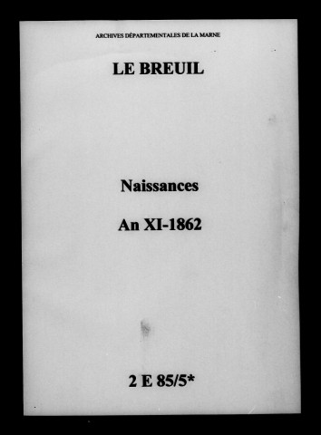Breuil (Le). Naissances an XI-1862