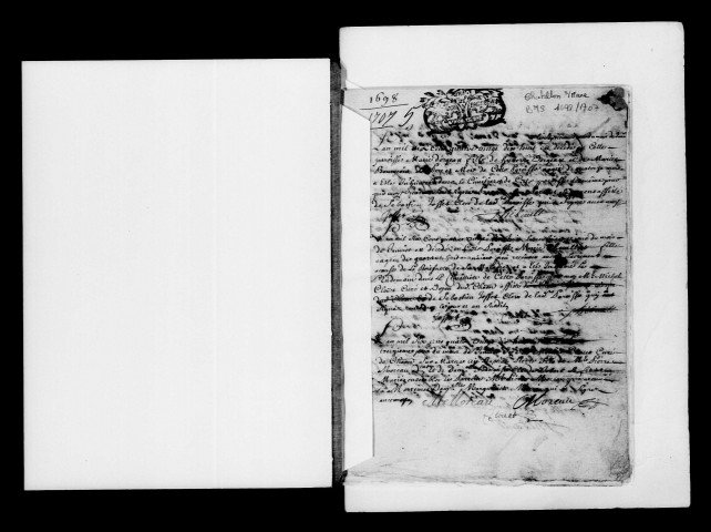Châtillon-sur-Marne. Baptêmes, mariages, sépultures 1698-1707
