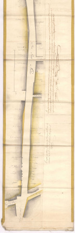 Route nationale 4. Plan d'alignement des rues Croix des teinturiers et St Nicaise à Châlons, 1761.