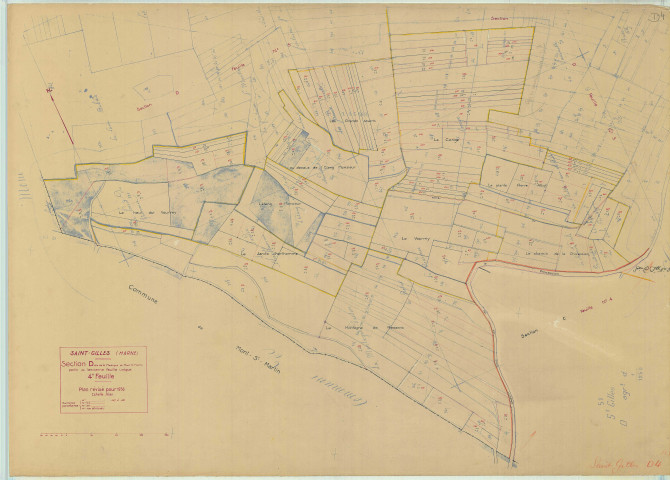 Saint-Gilles (51484). Section D4 échelle 1/1250, plan mis à jour pour 1936, plan non régulier (papier).