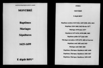 Montbré. Baptêmes, mariages, sépultures 1625-1699
