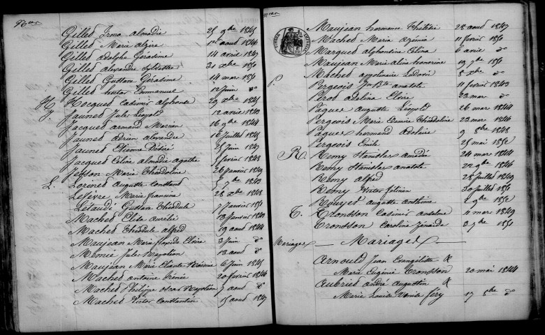 Cuperly. Table décennale 1843-1852