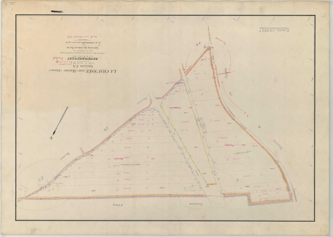 Chaussée-sur-Marne (La) (51141). Section ZA échelle 1/2000, plan remembré pour 1959, plan régulier (papier armé)