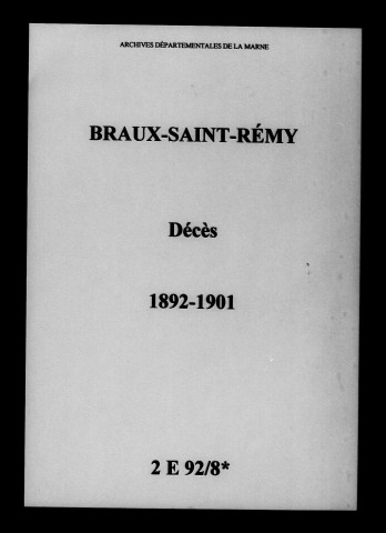 Braux-Saint-Remy. Décès 1892-1901